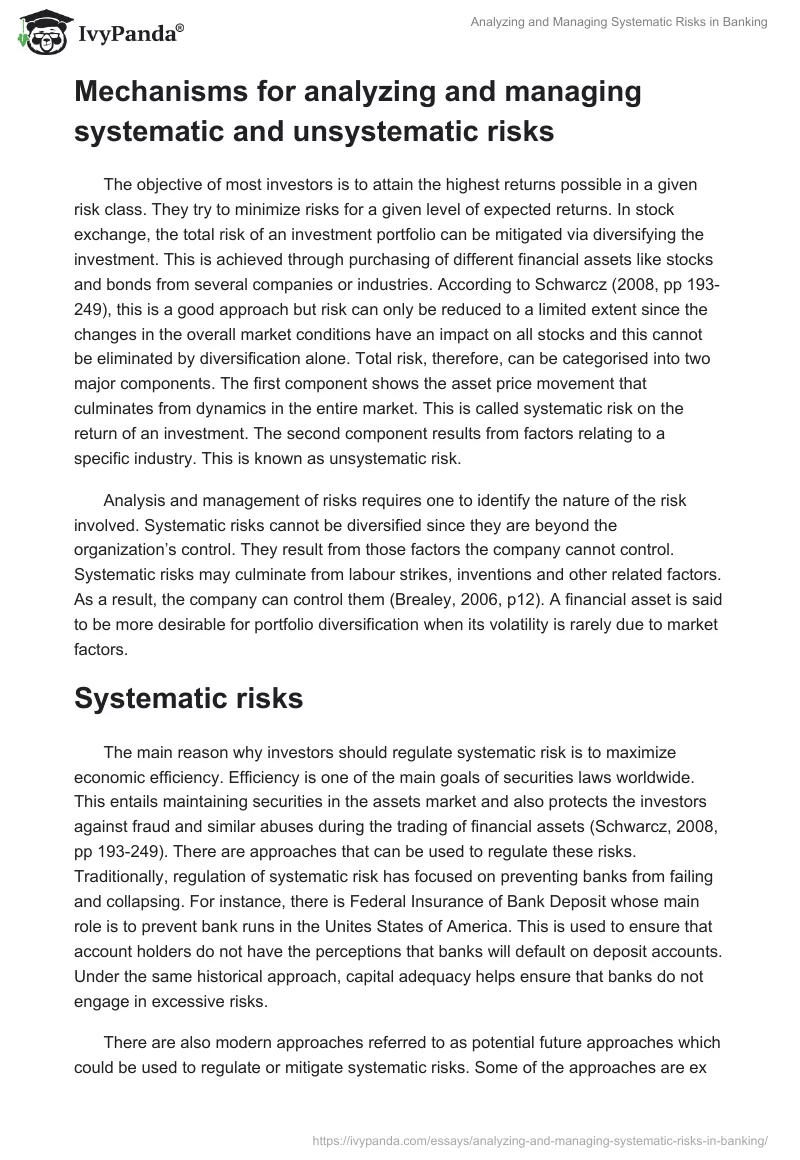 Analyzing and Managing Systematic Risks in Banking. Page 2