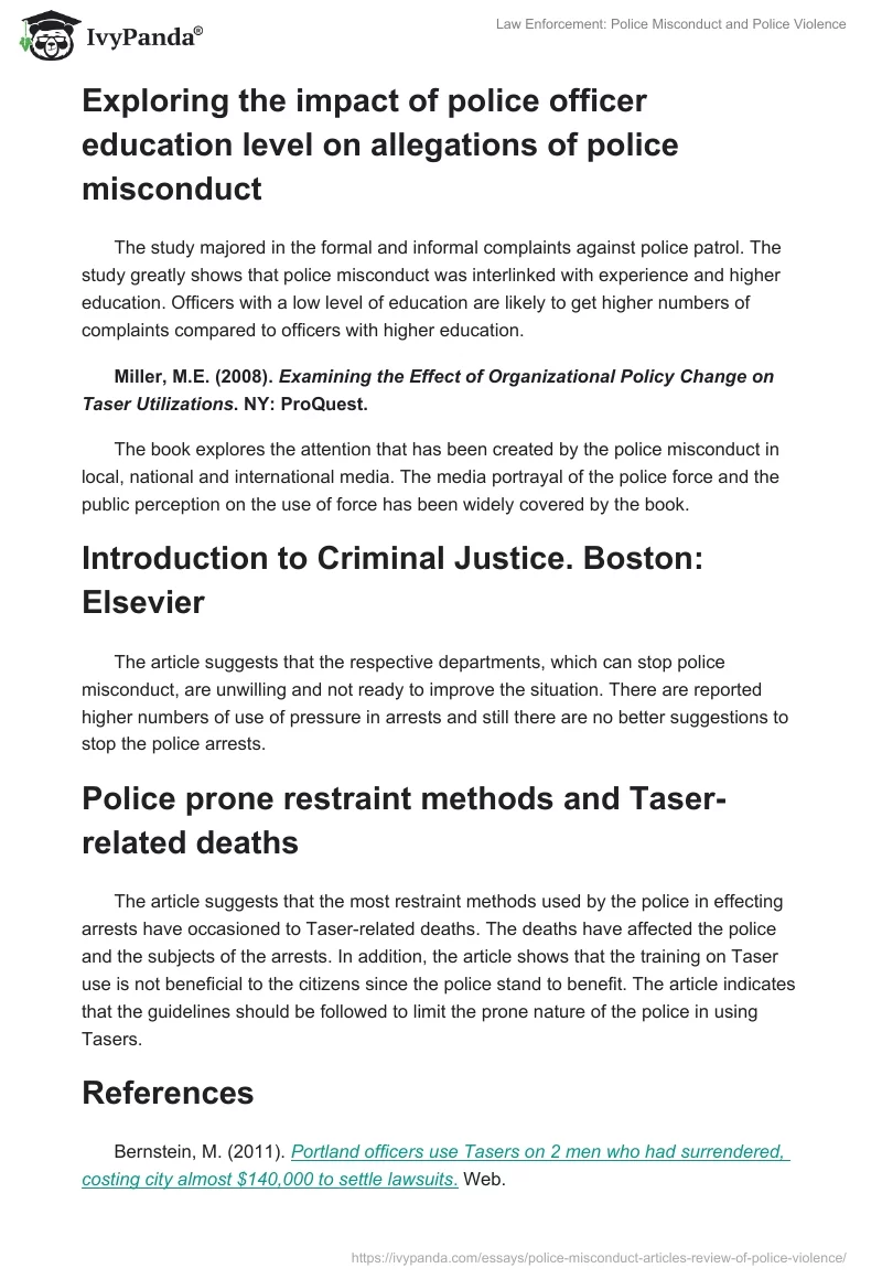 Law Enforcement: Police Misconduct and Police Violence. Page 4