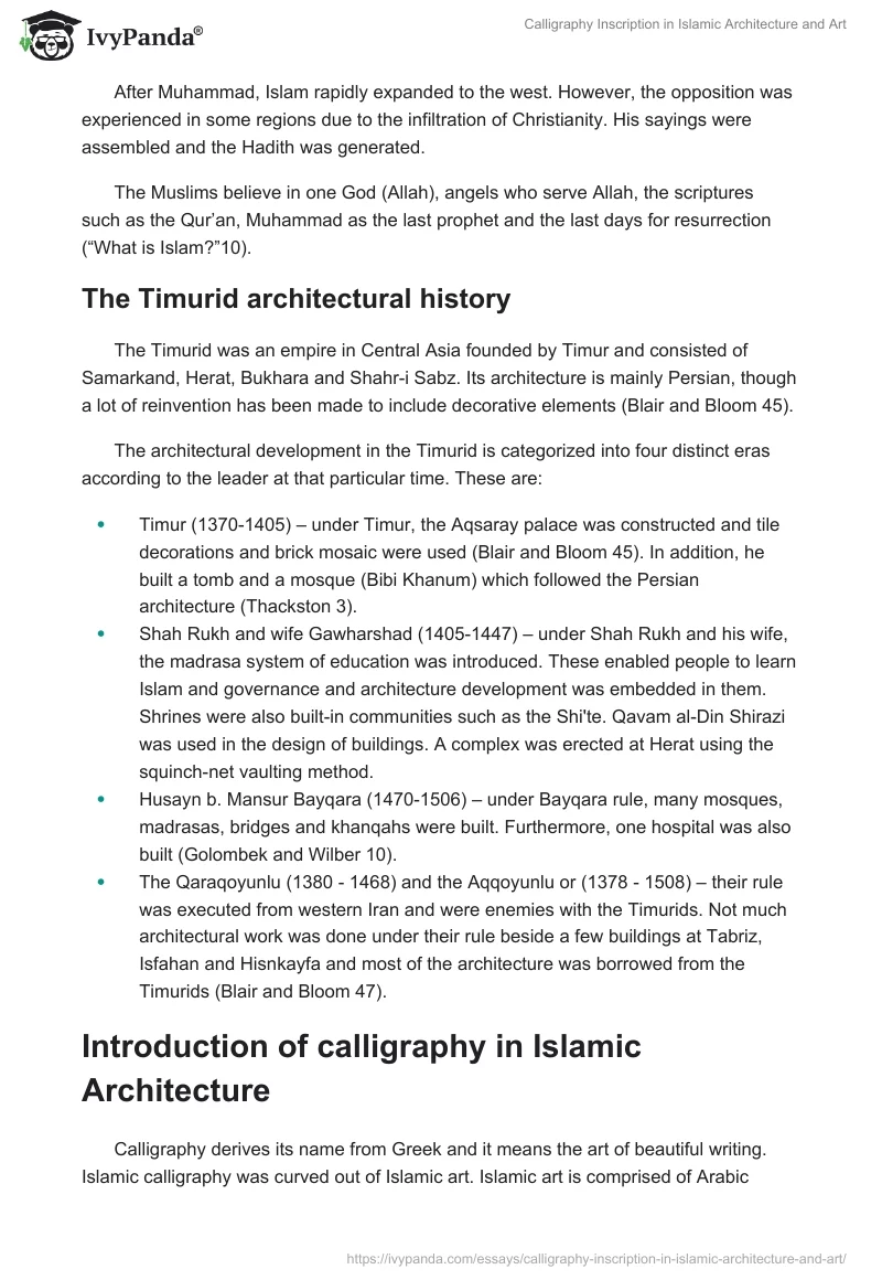 Calligraphy Inscription in Islamic Architecture and Art. Page 2