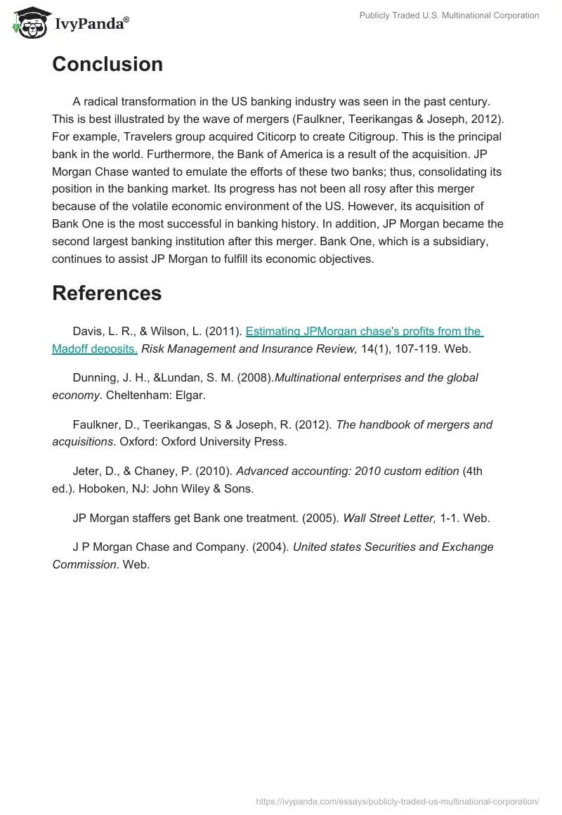 Publicly Traded U.S. Multinational Corporation. Page 5