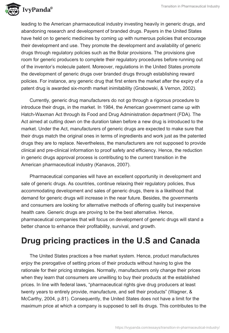 Transition in Pharmaceutical Industry. Page 2