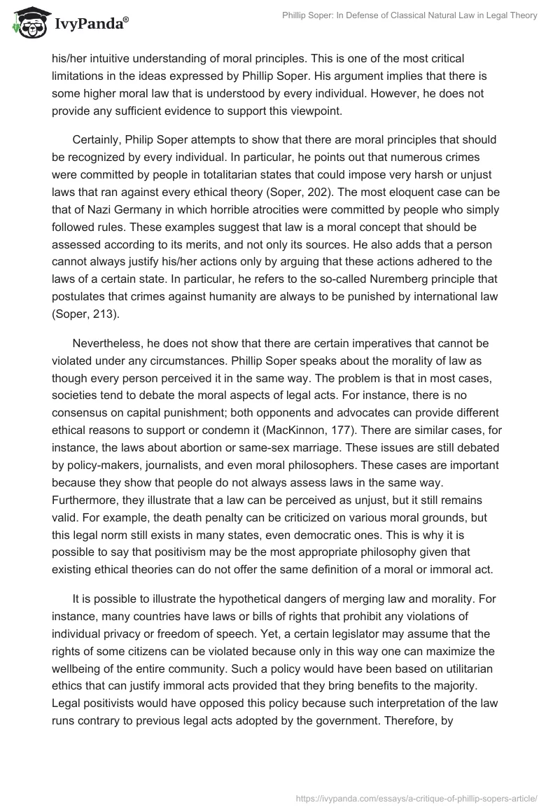 Phillip Soper: In Defense of Classical Natural Law in Legal Theory. Page 2