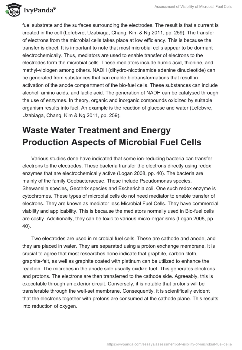 Assessment of Visibility of Microbial Fuel Cells. Page 4