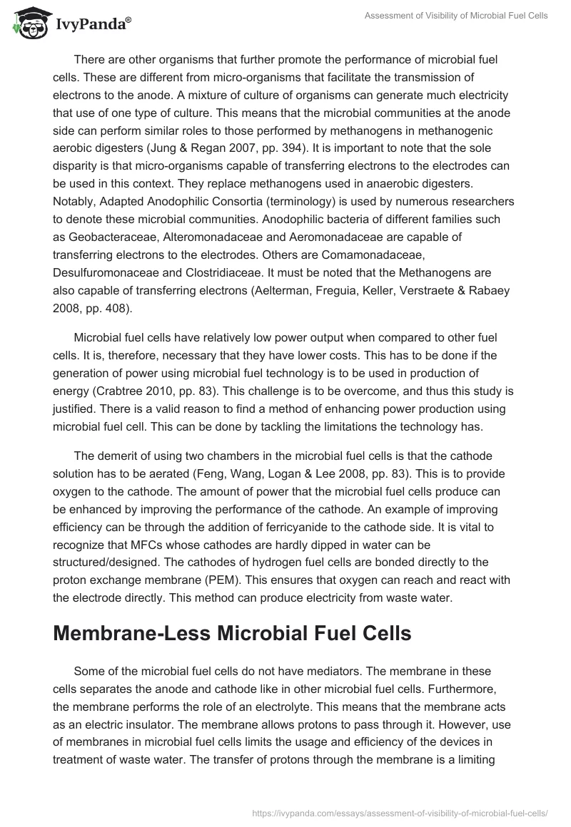 Assessment of Visibility of Microbial Fuel Cells. Page 5