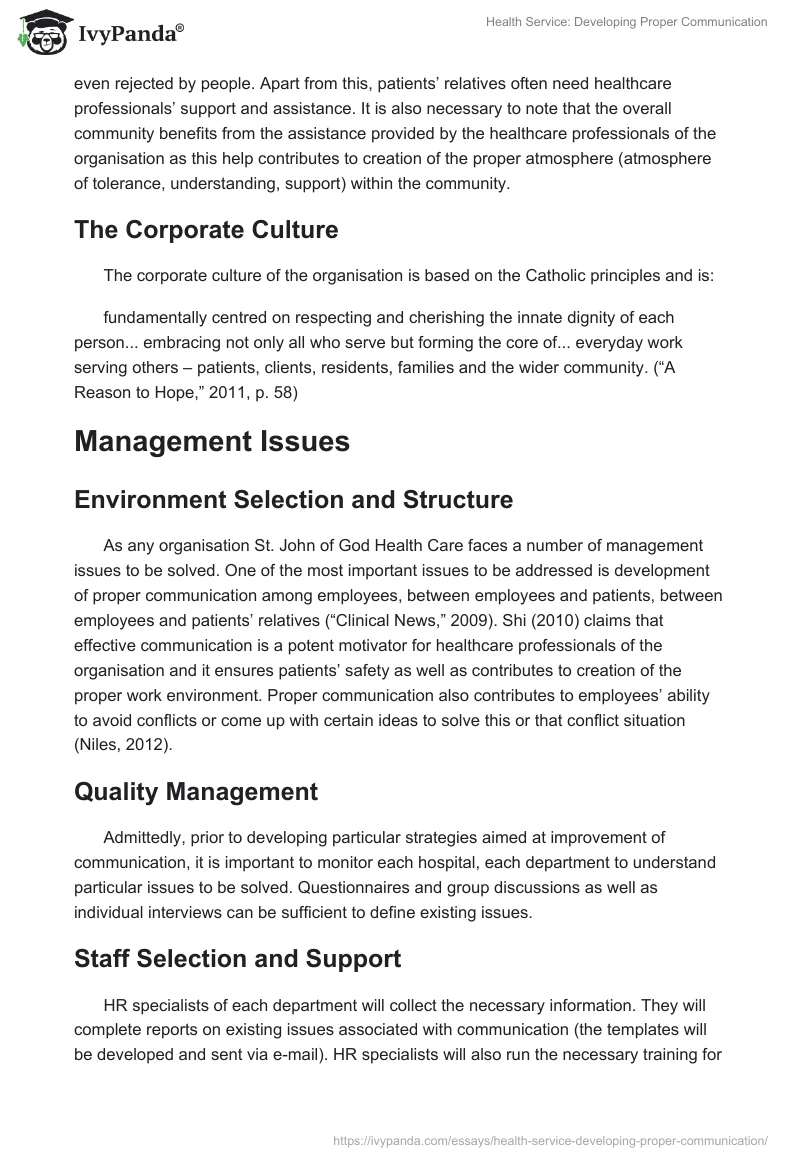 Health Service: Developing Proper Communication. Page 3