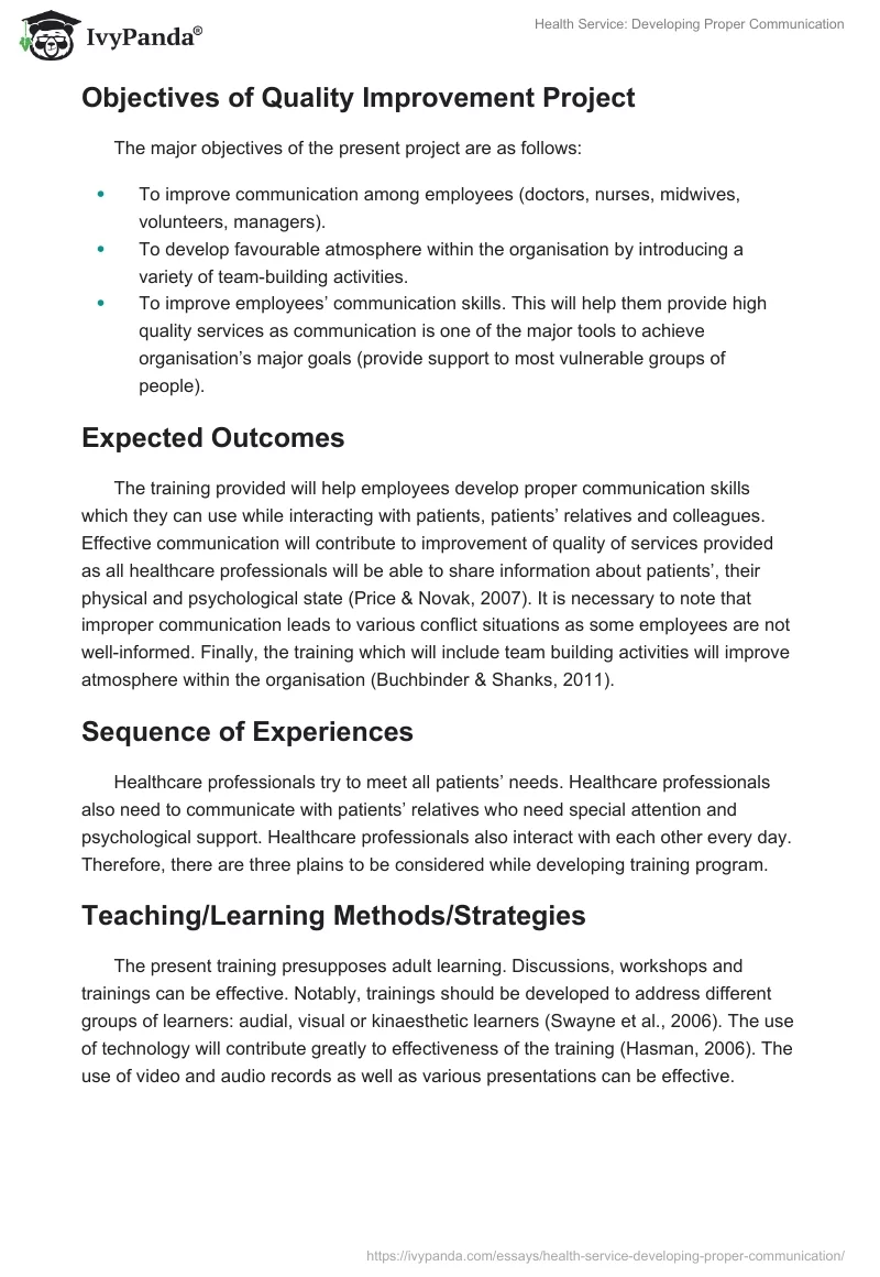 Health Service: Developing Proper Communication. Page 5