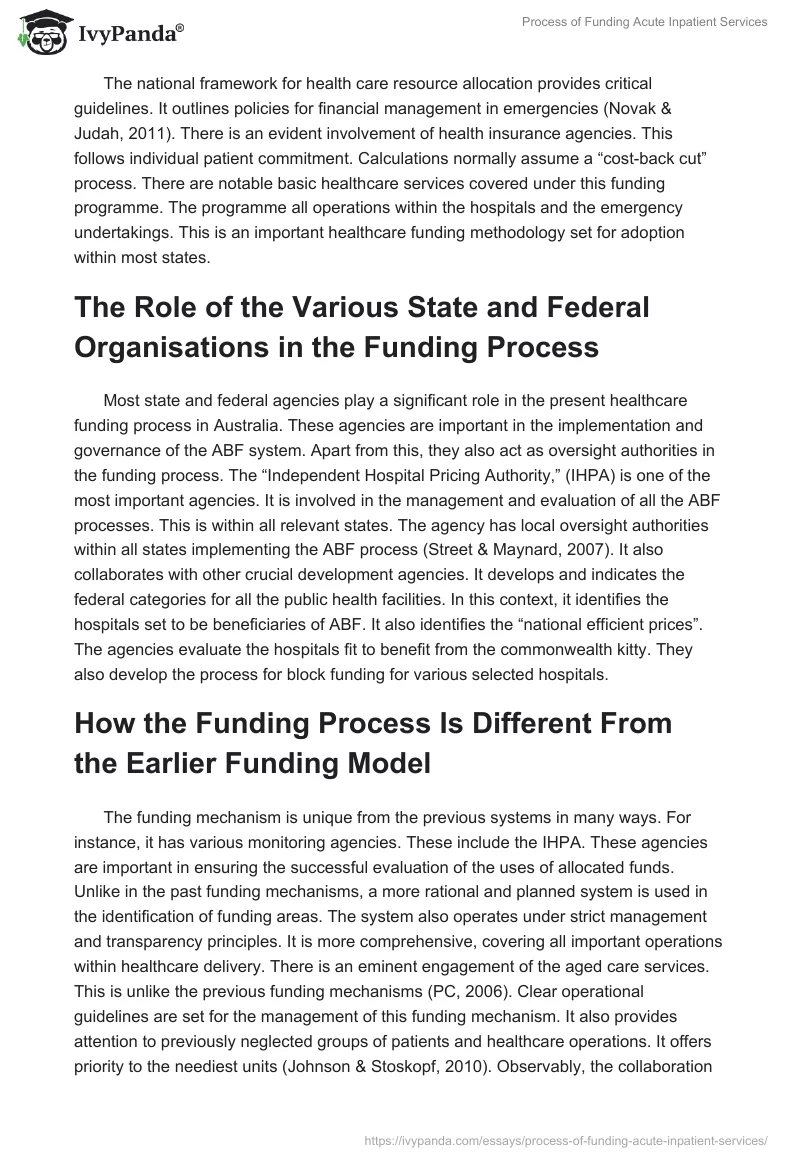 Process of Funding Acute Inpatient Services. Page 3