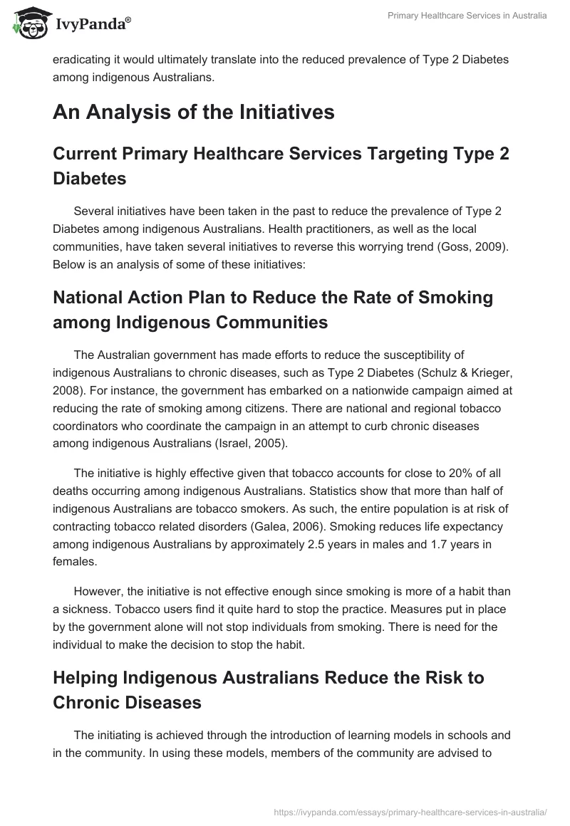 Primary Healthcare Services in Australia. Page 2