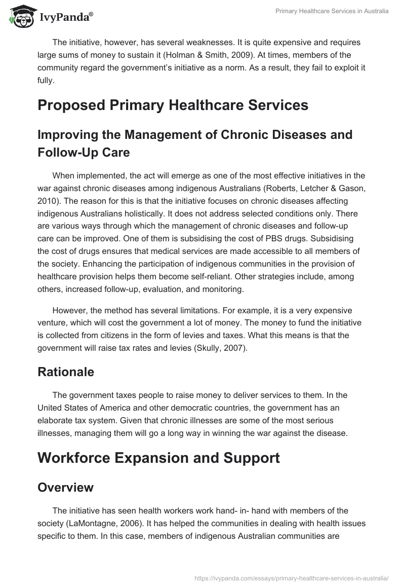 Primary Healthcare Services in Australia. Page 4