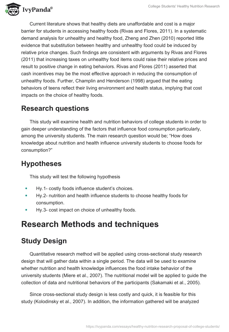 College Students' Healthy Nutrition Research. Page 2