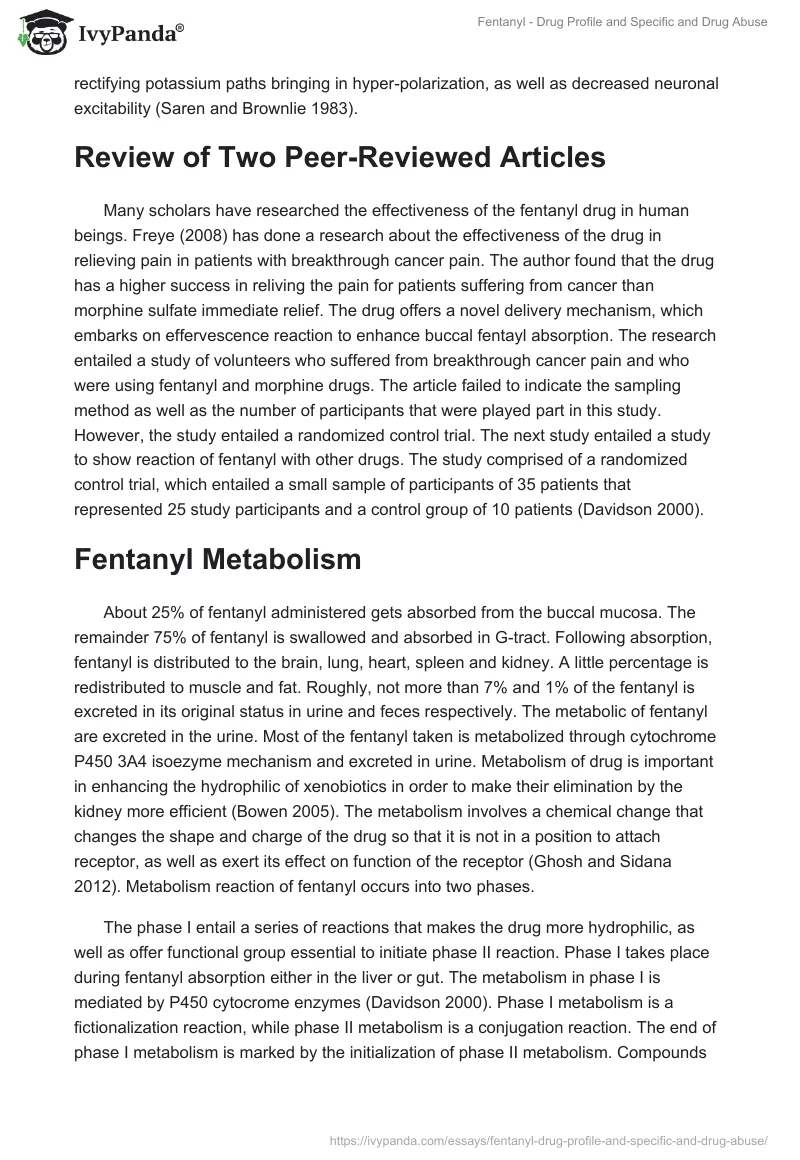 Fentanyl - Drug Profile and Specific and Drug Abuse. Page 3