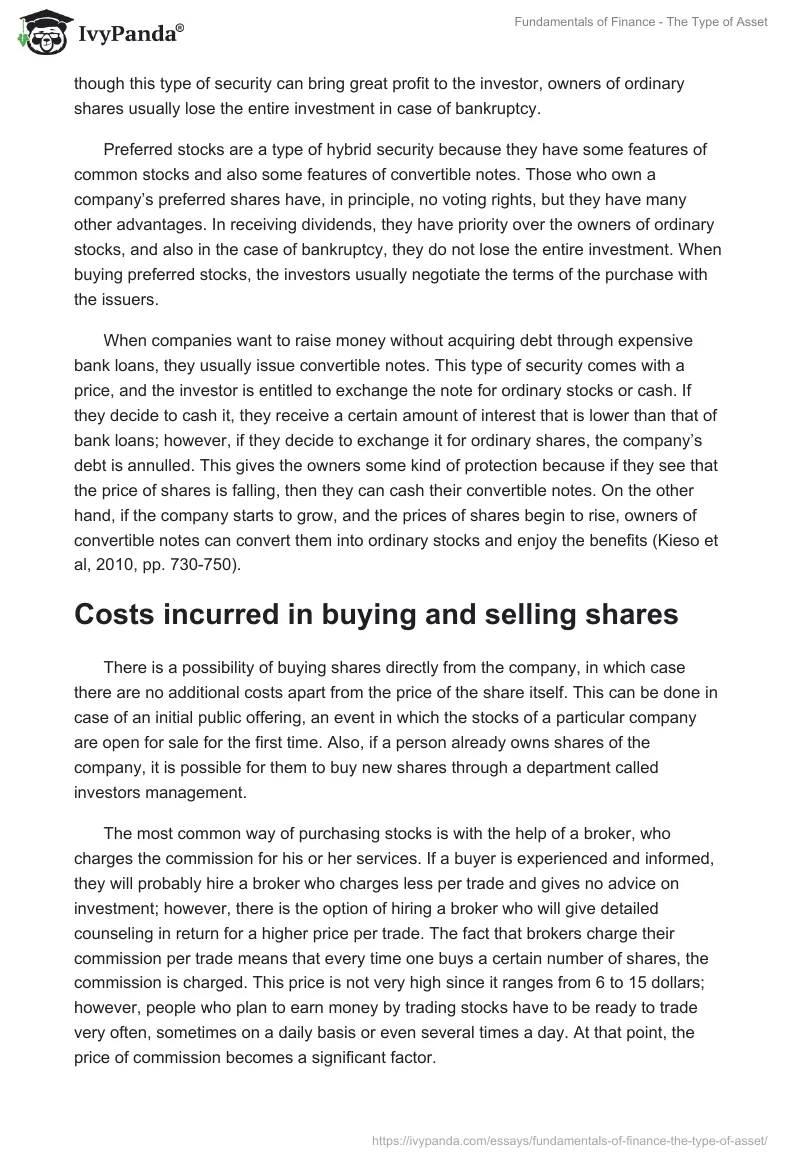 Fundamentals of Finance - The Type of Asset. Page 3