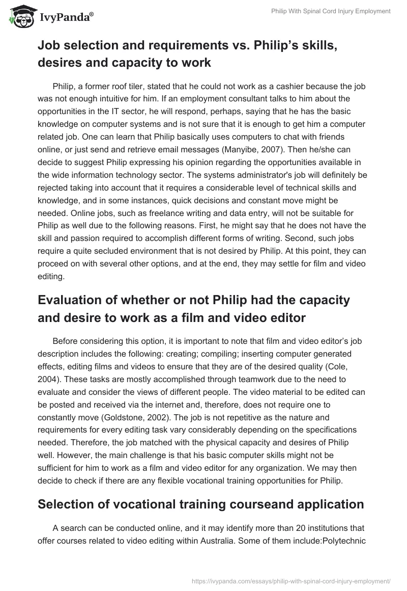 Philip With Spinal Cord Injury Employment. Page 4