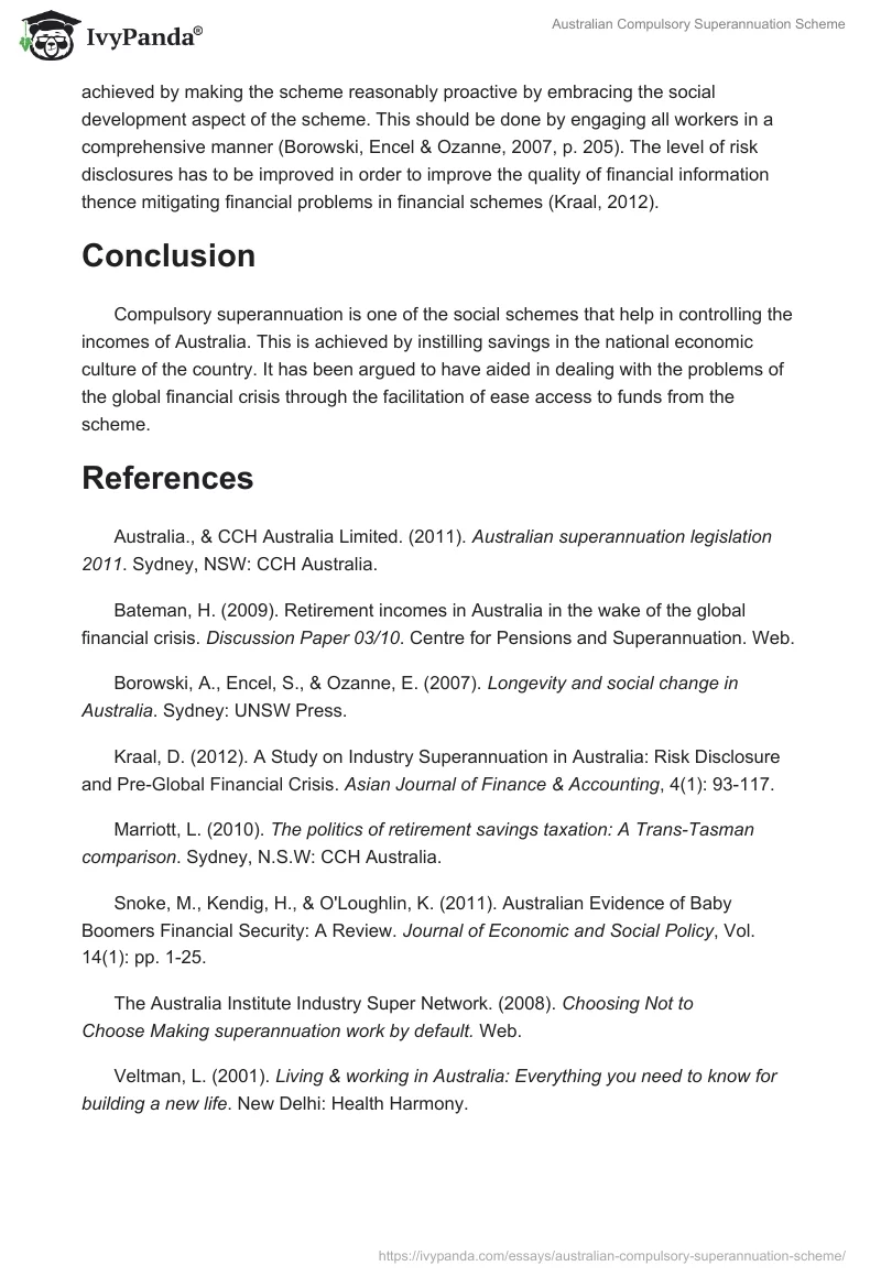 Australian Compulsory Superannuation Scheme. Page 3