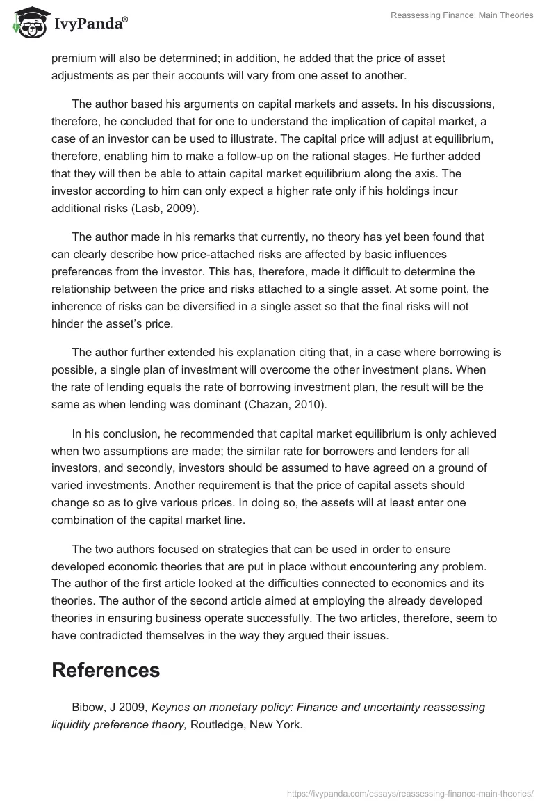 Reassessing Finance: Main Theories. Page 2