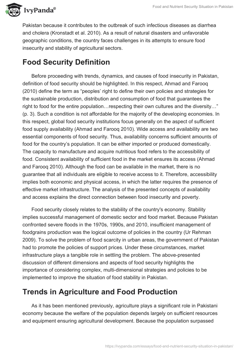 essay on food insecurity in pakistan