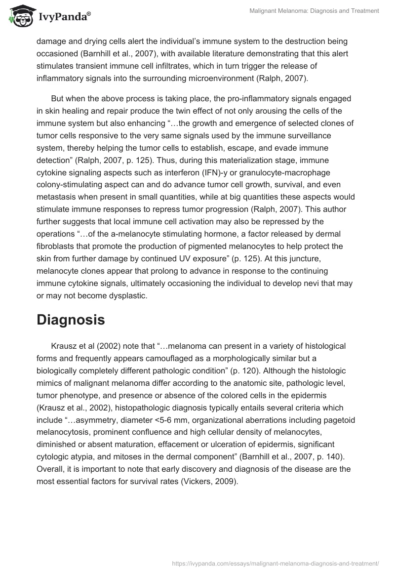 Malignant Melanoma: Diagnosis and Treatment. Page 2