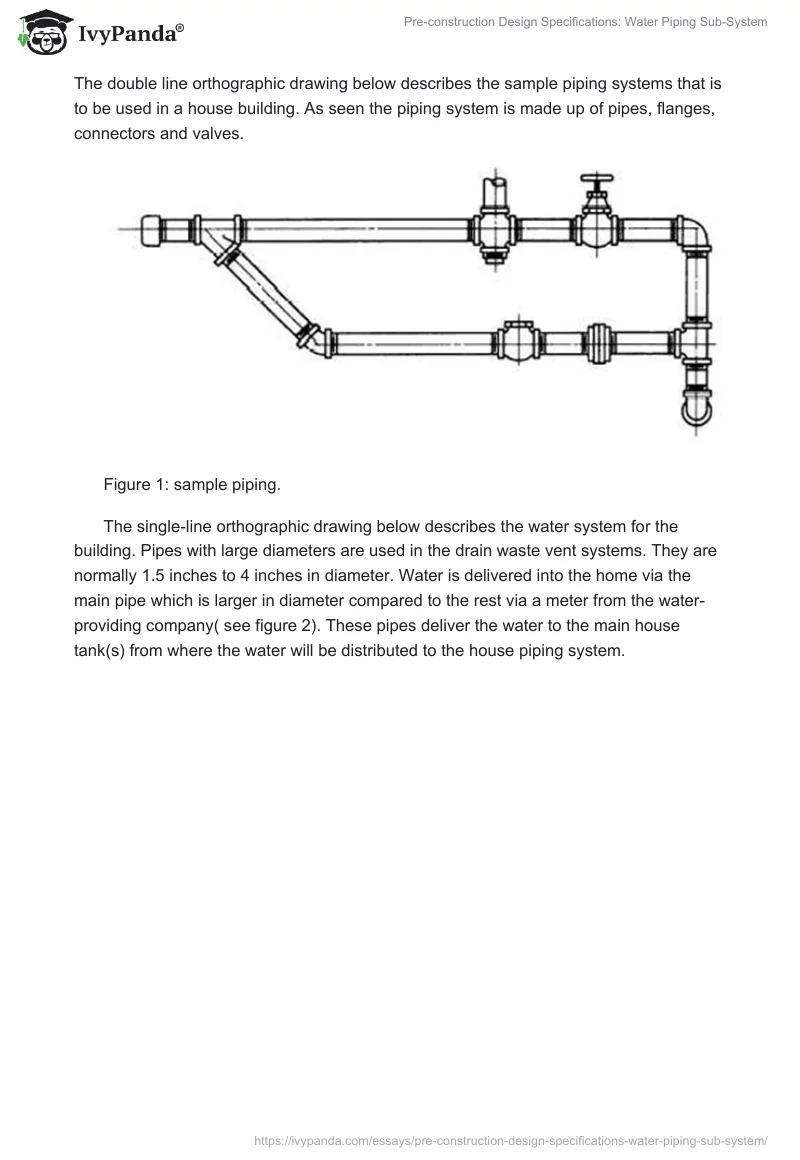 Pre-Construction Design Specifications: Water Piping Sub-System. Page 3