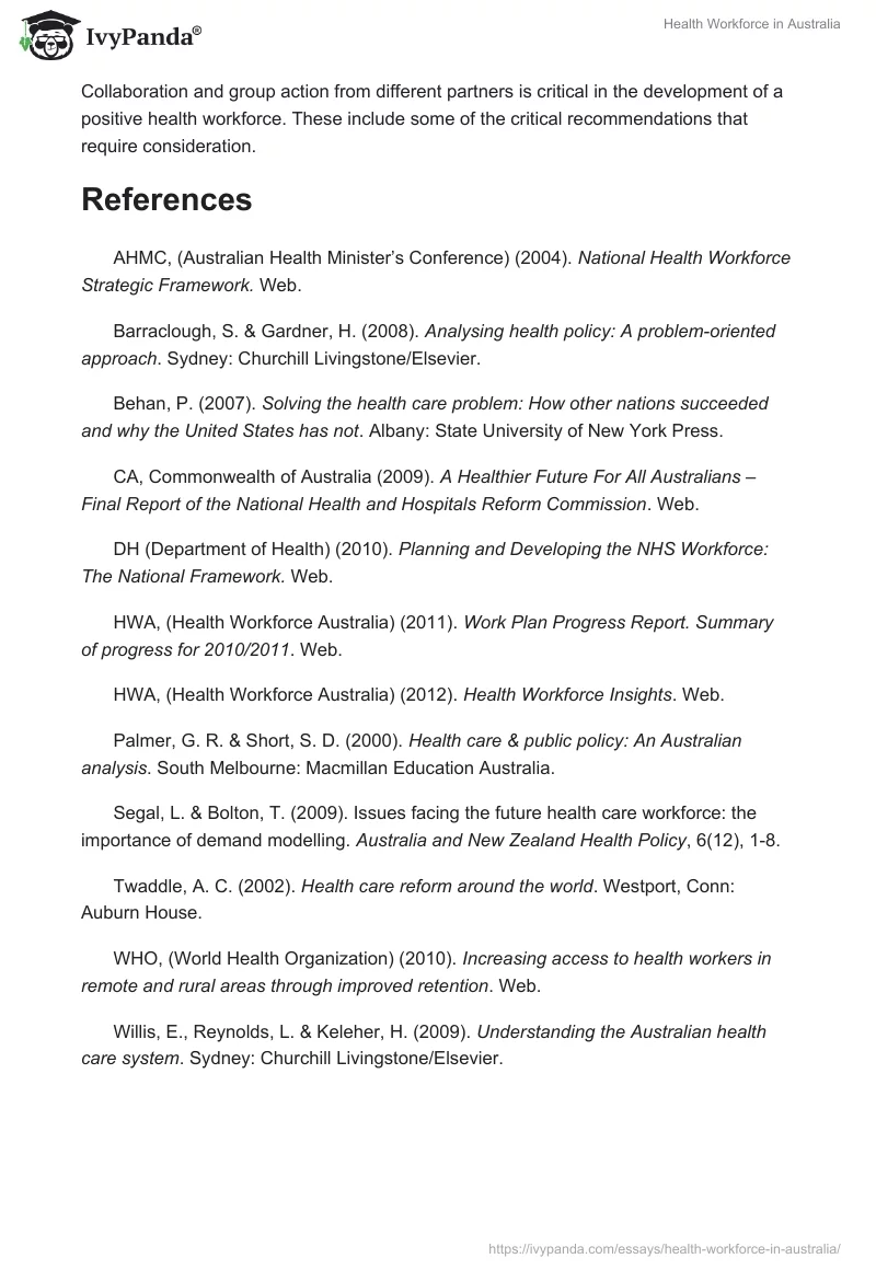 Health Workforce in Australia. Page 5