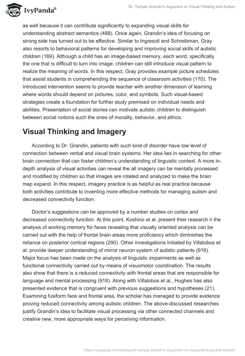 Dr. Temple Grandin’s Argument on Visual Thinking and Autism. Page 3