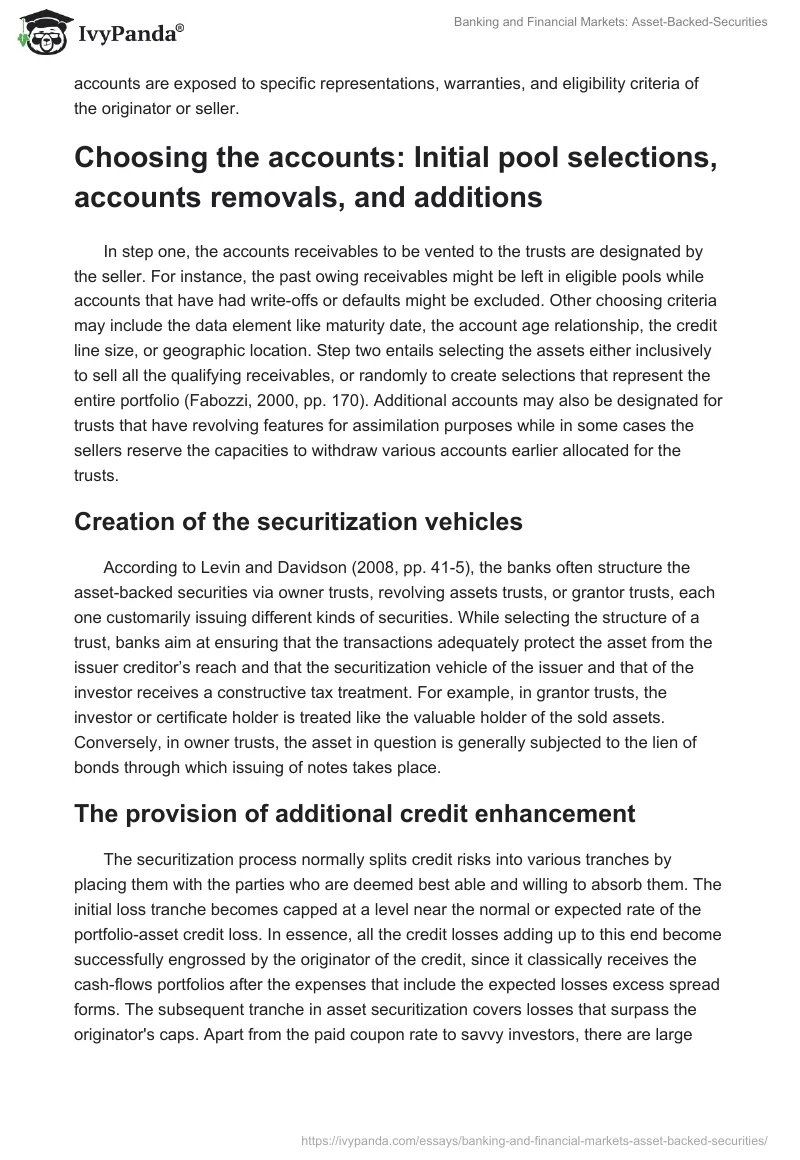 Banking and Financial Markets: Asset-Backed-Securities. Page 2