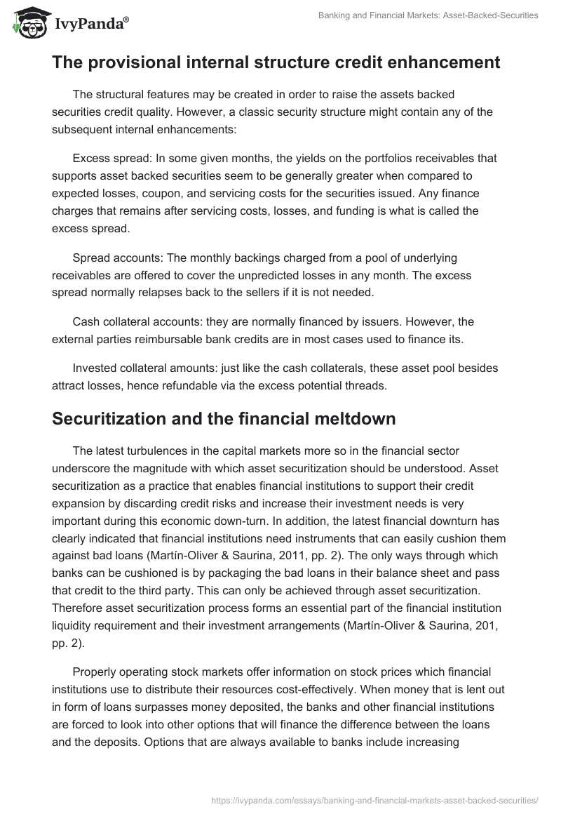 Banking and Financial Markets: Asset-Backed-Securities. Page 4
