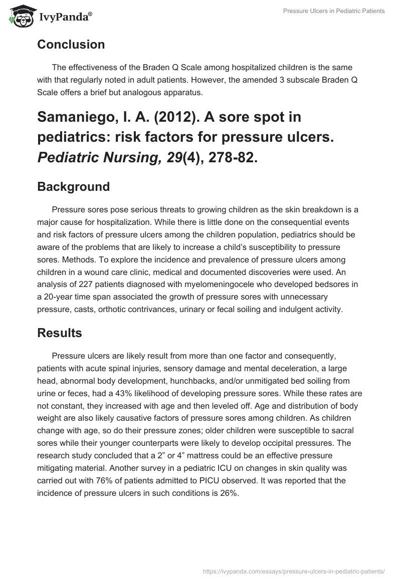Pressure Ulcers in Pediatric Patients. Page 2