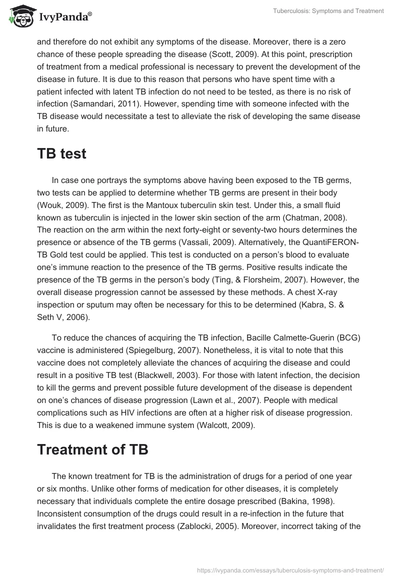 Tuberculosis: Symptoms and Treatment. Page 2