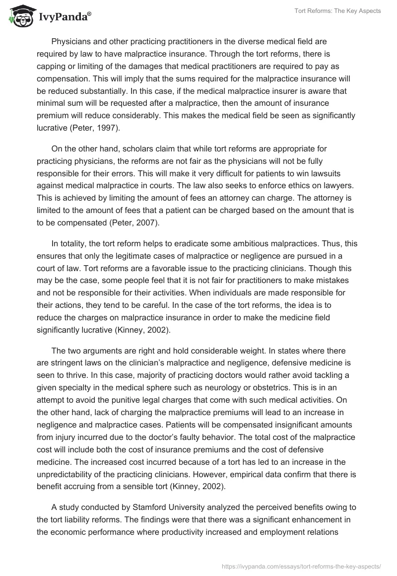 Tort Reforms: The Key Aspects. Page 2