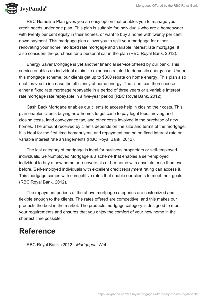 Mortgages Offered by the RBC Royal Bank. Page 3