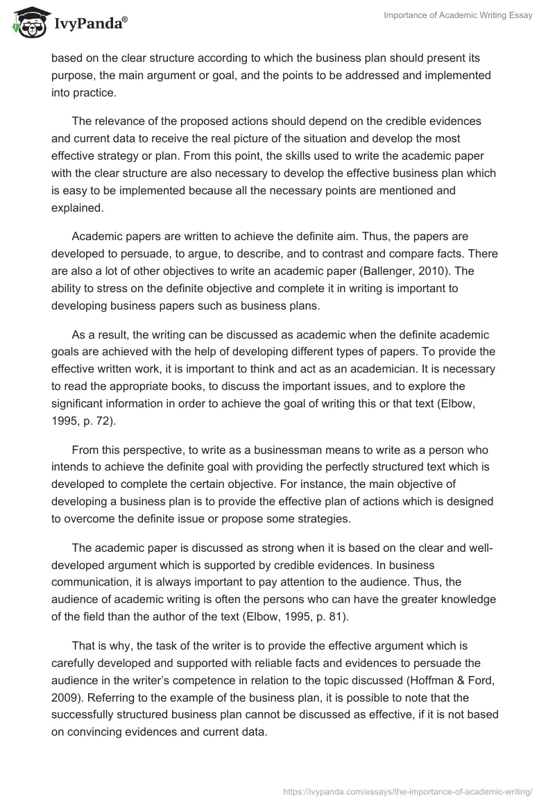 Importance of Academic Writing Essay. Page 2