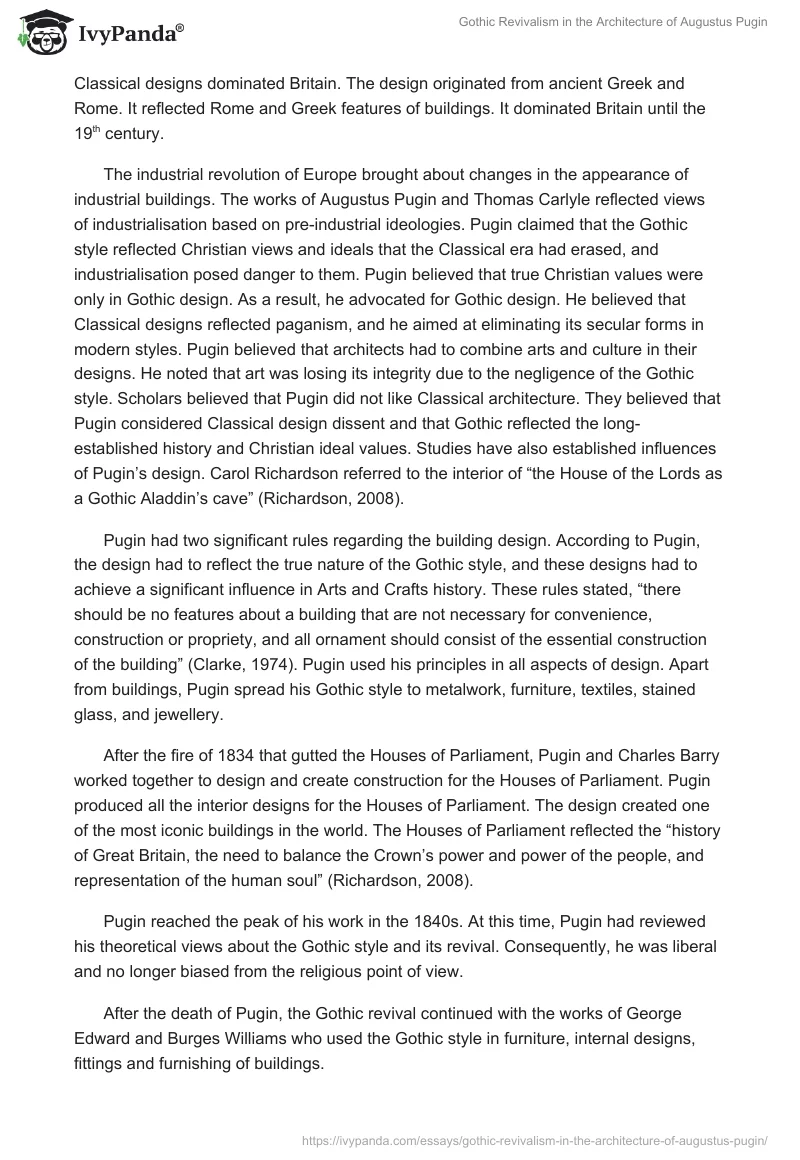 Gothic Revivalism in the Architecture of Augustus Pugin. Page 2