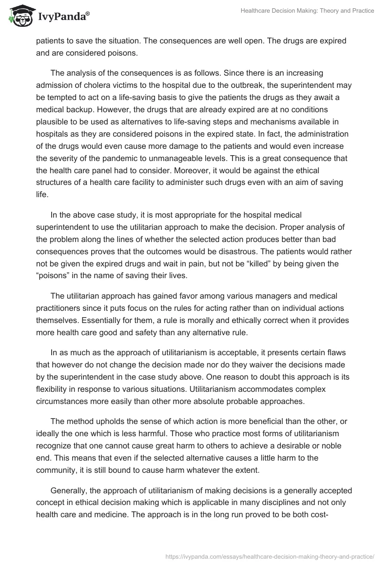Healthcare Decision Making: Theory and Practice. Page 3