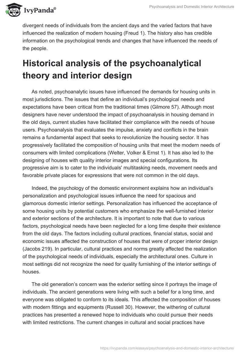 Psychoanalysis and Domestic Interior Architecture. Page 5