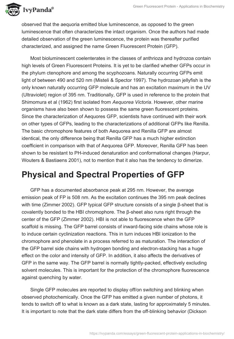 Green Fluorescent Protein - Applications in Biochemistry. Page 2