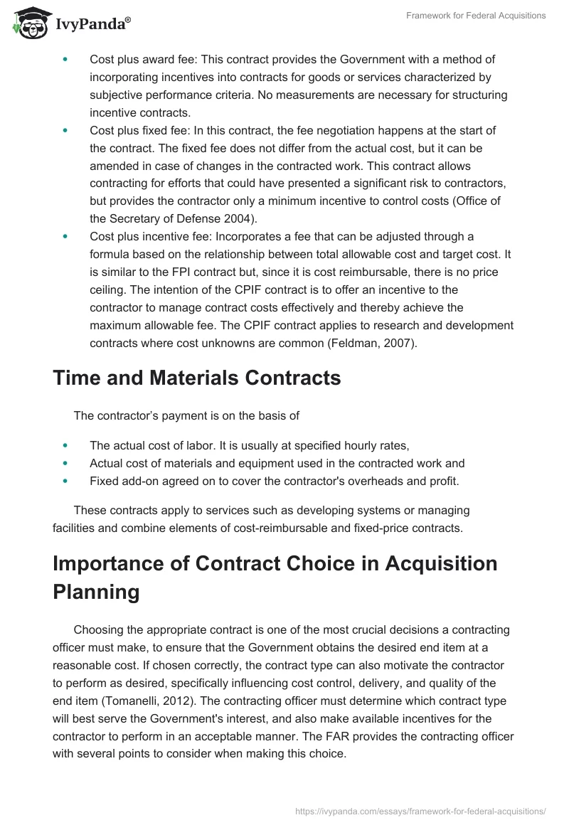 Framework for Federal Acquisitions. Page 2