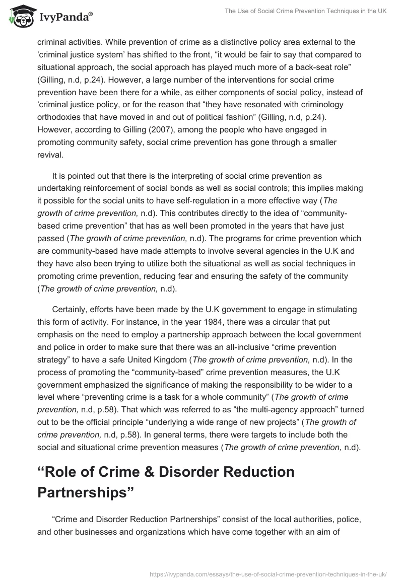 The Use of Social Crime Prevention Techniques in the UK. Page 3