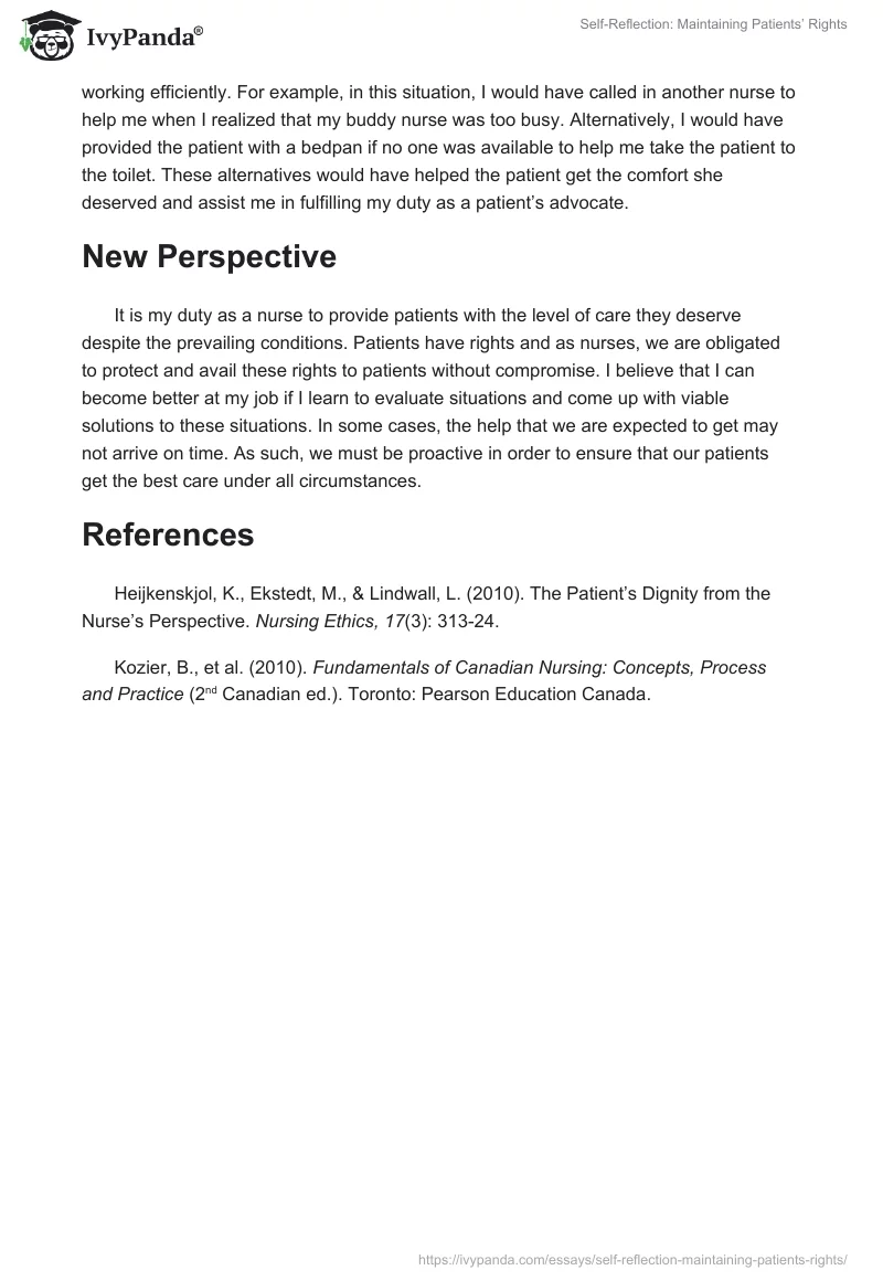 Self-Reflection: Maintaining Patients’ Rights. Page 3