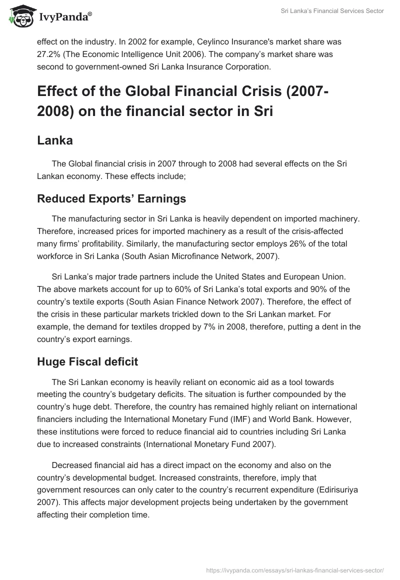 Sri Lanka’s Financial Services Sector. Page 4