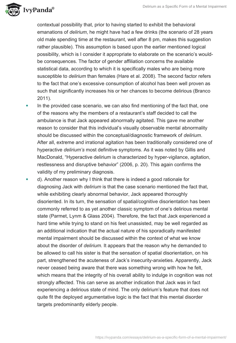 Delirium as a Specific Form of a Mental Impairment. Page 2