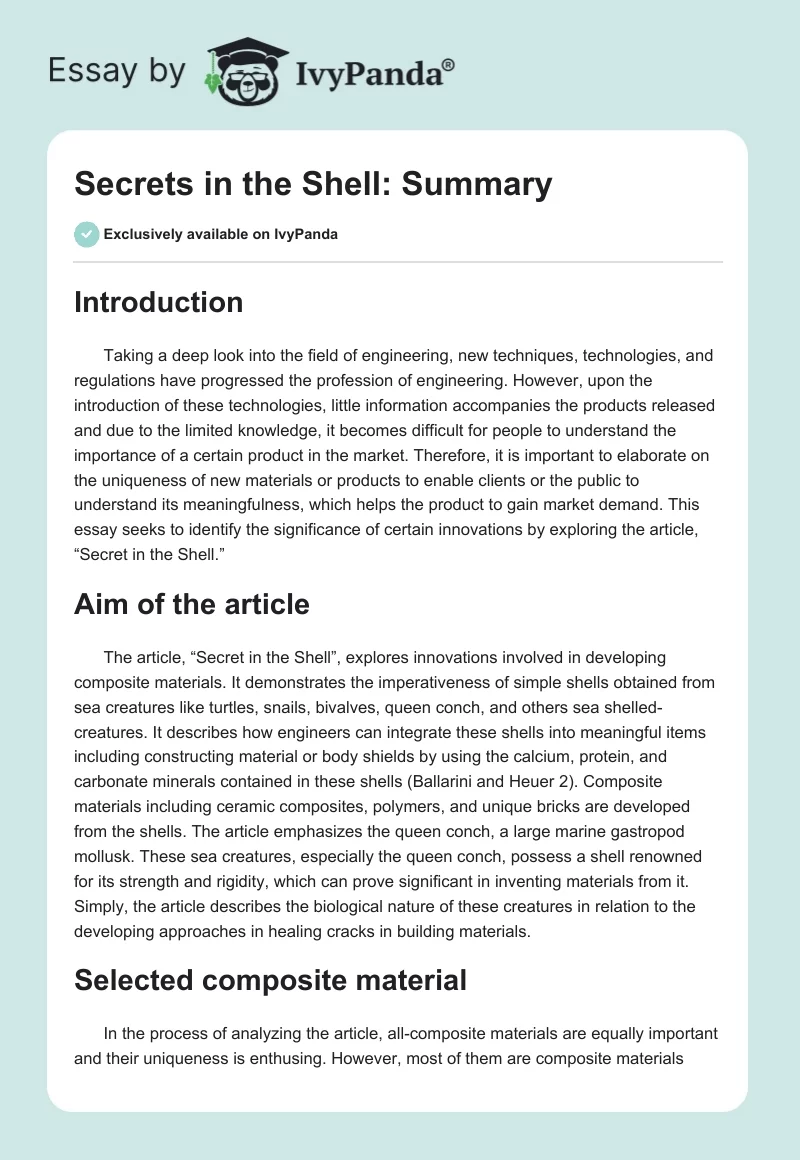 Secrets in the Shell: Summary. Page 1