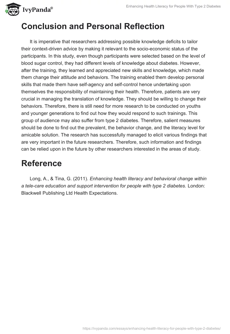 Enhancing Health Literacy for People With Type 2 Diabetes. Page 4