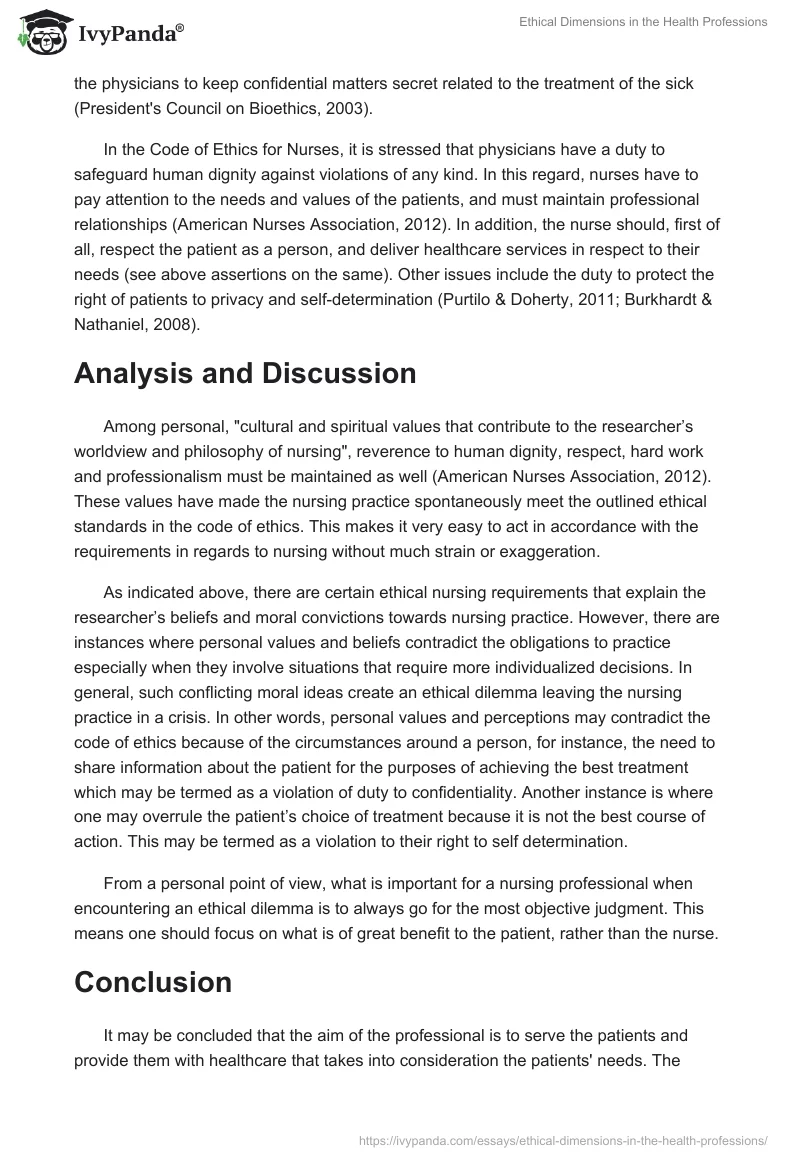 Ethical Dimensions in the Health Professions. Page 2