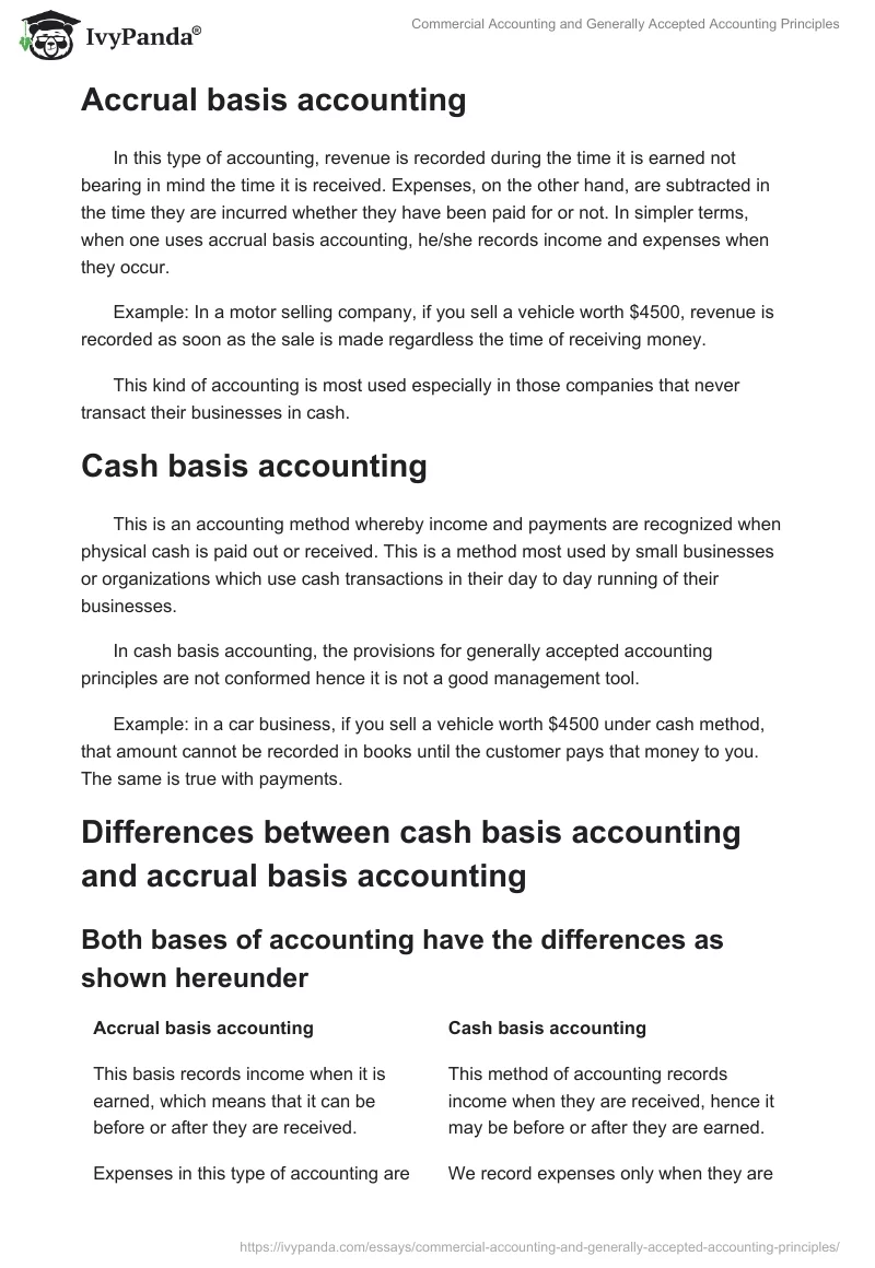 Commercial Accounting and Generally Accepted Accounting Principles. Page 2