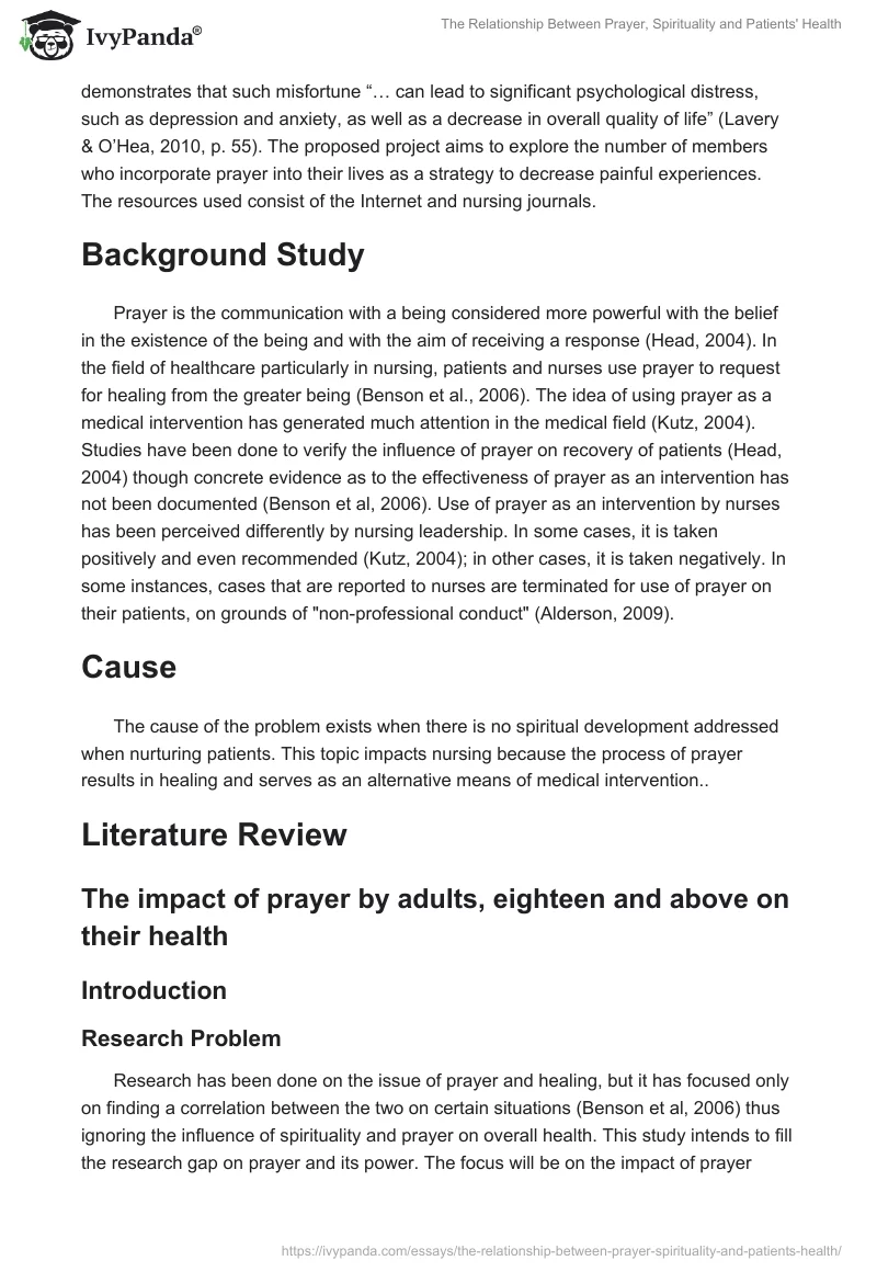 The Relationship Between Prayer, Spirituality and Patients' Health. Page 2