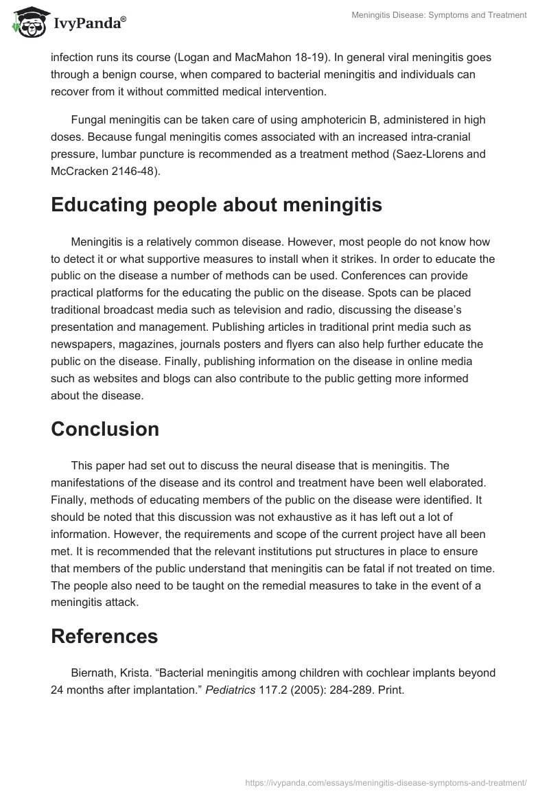 Meningitis Disease: Symptoms and Treatment. Page 5