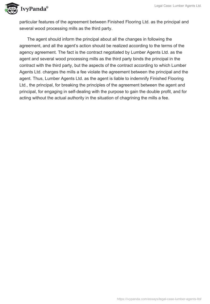 Legal Case: Lumber Agents Ltd.. Page 2