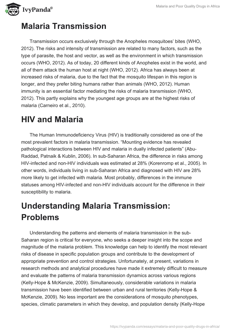 Malaria and Poor Quality Drugs in Africa. Page 3