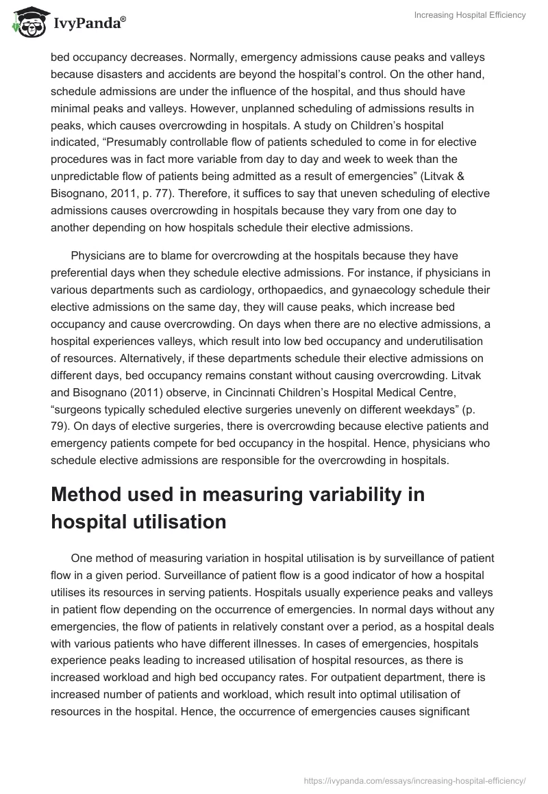 Increasing Hospital Efficiency. Page 2