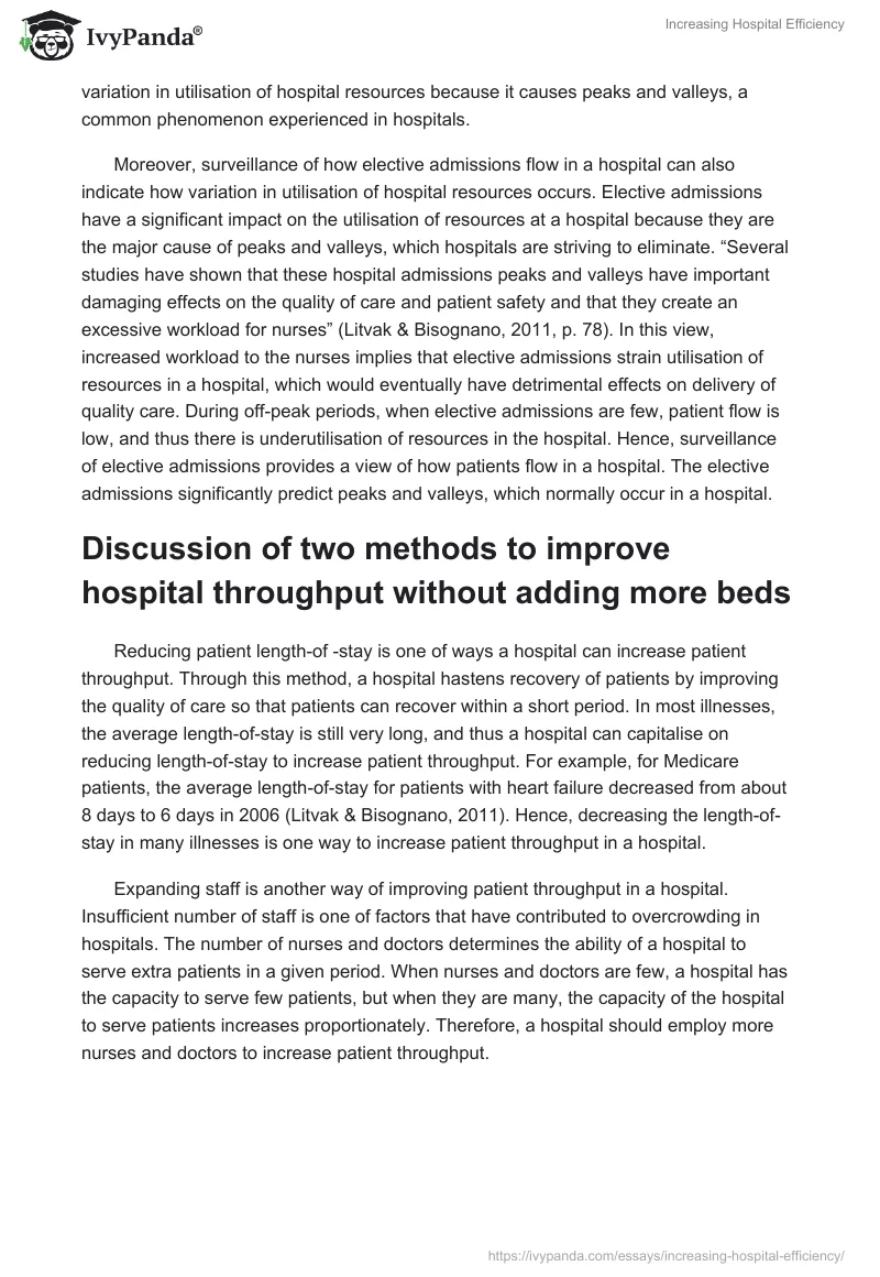 Increasing Hospital Efficiency. Page 3